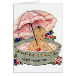 Kort för vintagebaby showergåva