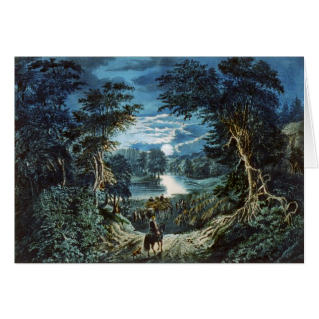 Kort för vintagebergillustration (tom insida) (Framsidan Horizontal)