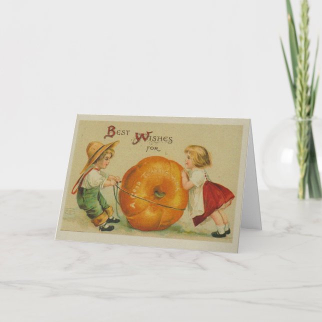 Kort för vintagebildthanksgiving (Framsida)