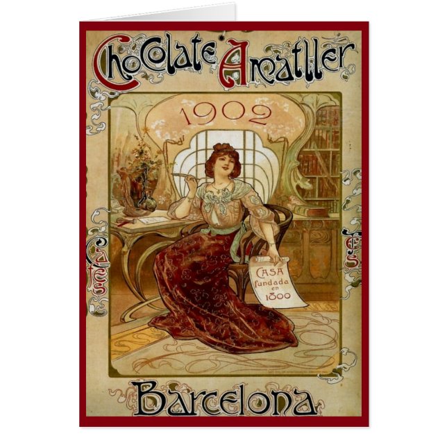 Kort för vintagechokladannons (Framsidan)