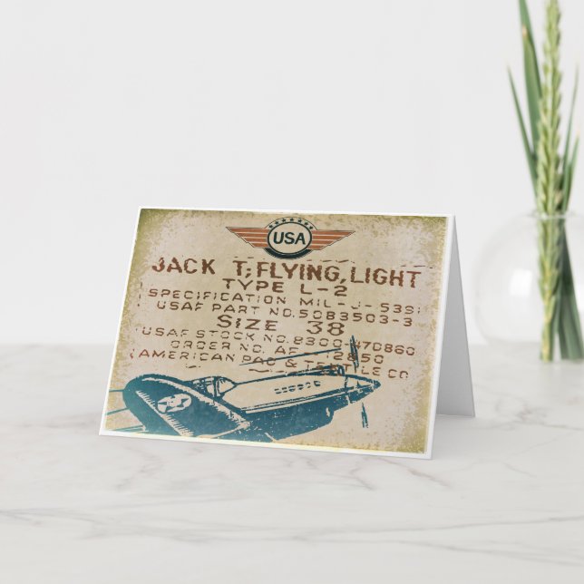 Kort för vintageflyghälsning (Framsida)