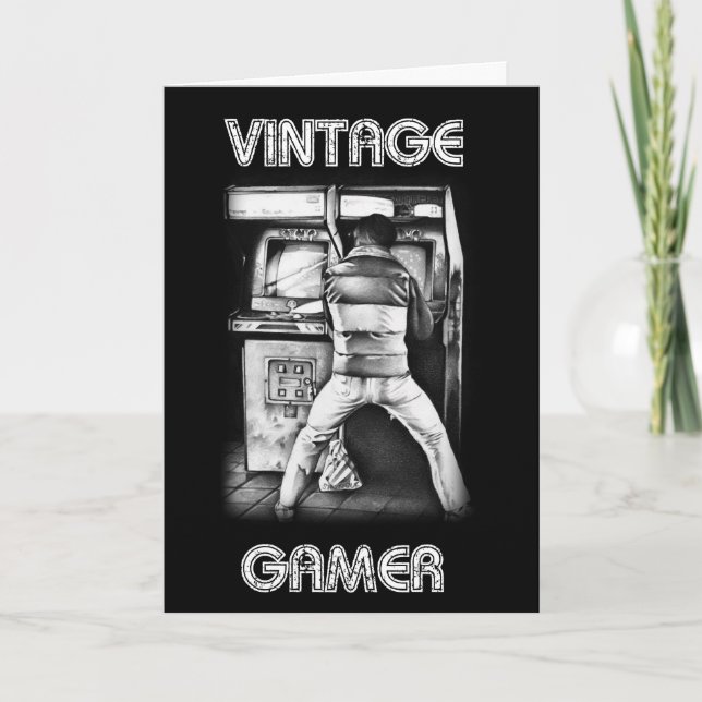 Kort för vintageGamerfödelsedag (Framsida)