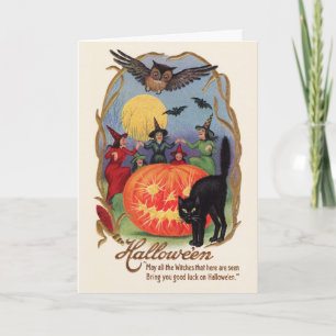 Kort för vintageHalloween hälsning