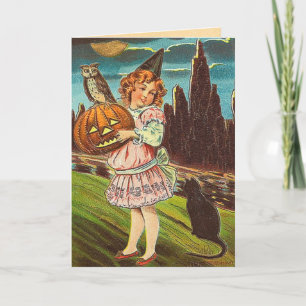 Kort för vintageHalloween häxa