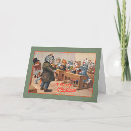 Kort för vintagekattChristma hälsning, Arthur