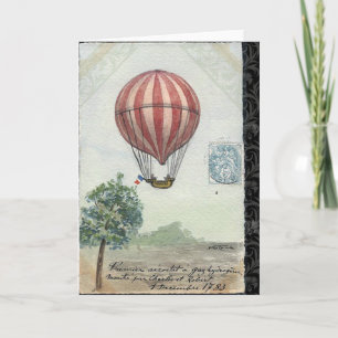 Kort för vintageluftballonghälsning