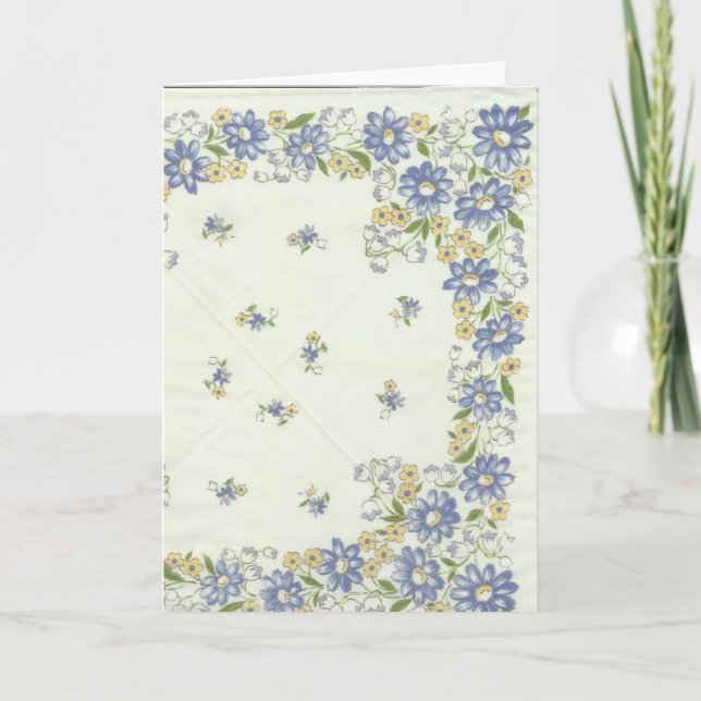 Kort för vintagenäsdukhälsning (Framsida)