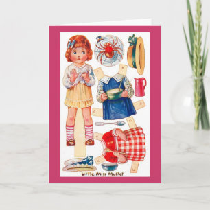 Kort för vintagePaperdoll lite Fröcken Muffet