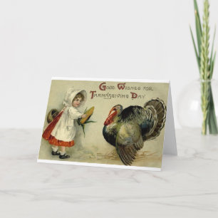 Kort för vintagethanksgivinghälsning
