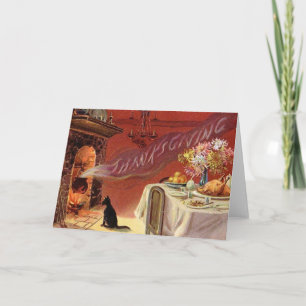 Kort för vintagethanksgivinghälsning