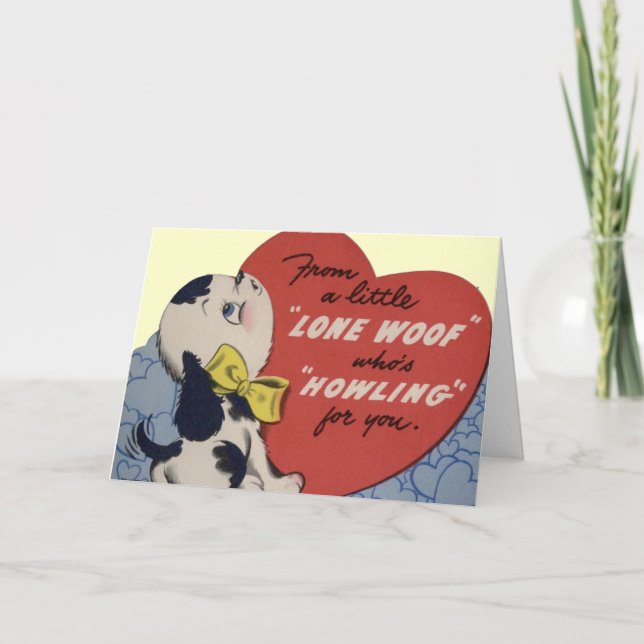 Kort för vintagevalpvalentin (Framsida)