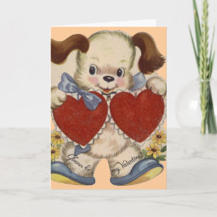 Kort för vintagevalpvalentin