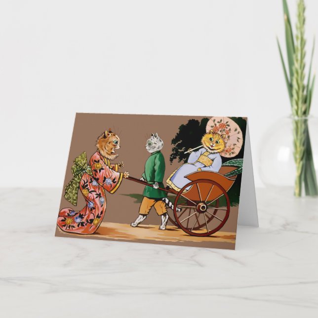 Kort för vintageWain japanskt katter (Framsida)