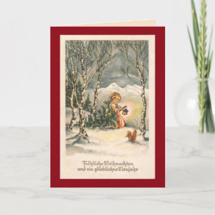 Kort för vintageWeihnachts beställnings- hälsning