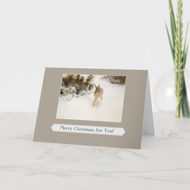 kort för vinterkaninhälsning (Framsida)