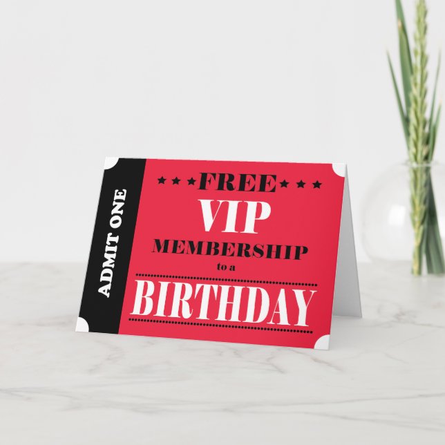 Kort för VIP-födelsedagmedlemskap (Framsida)