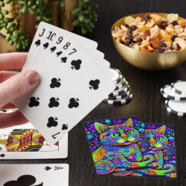 Kort för vismisk psykedelisk katt, klassiskt spelk casinokort