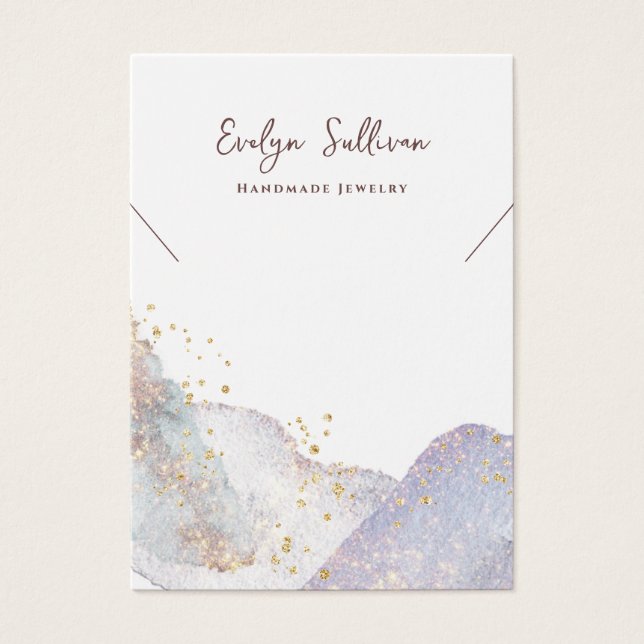 Kort för visning av abstraktens vattenfärgsformer  (Framsidan)