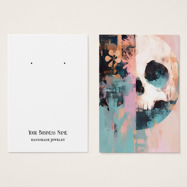 Kort för Visning av kulluppläsning av Pastel Skull (Framsida & baksida)