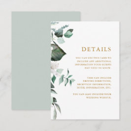 Kort för vit Blommigt för gästinformationshölje fö