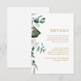 Kort för vit Blommigt för gästinformationshölje fö