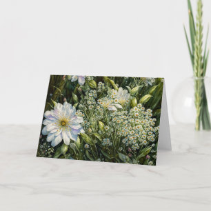 Kort för vit Blomsterträdgård