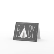 Kort för vitTipibaby - krita