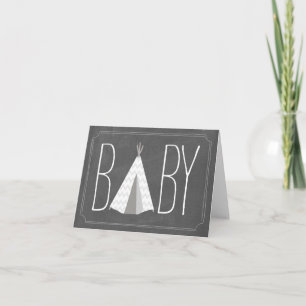 Kort för vitTipibaby - krita