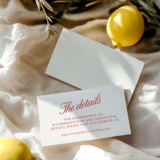 Kort för webbplatshöljet elegant Retro Bröllop (Elegant Retro Wedding Website Enclosure Card)