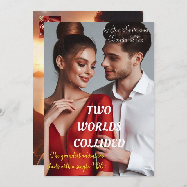 KORT FÖR WEDDING-INBJUDAN (Fram/baksida)