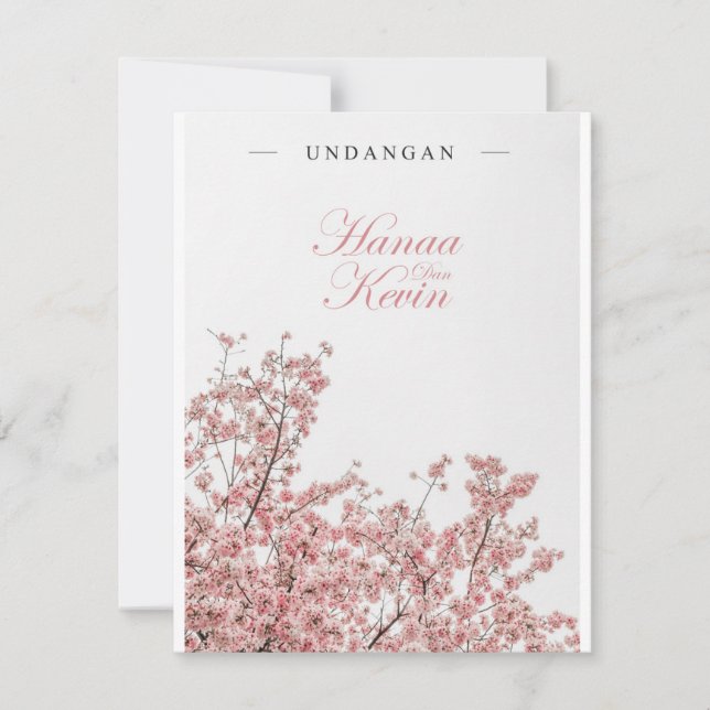 Kort för Weeding-inbjudan (tema för Blommigt) (Framsida)