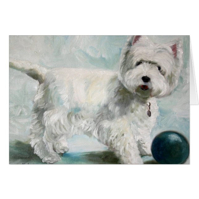 Kort för Westie västra höglands- Terrierhund (Framsidan Horizontal)