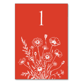 Kort för Wildblommelegance-Bröllop Bord