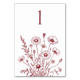 Kort för Wildblommelegance-Bröllop Bord