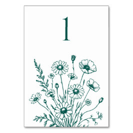 Kort för Wildblommelegance-Bröllop Bord