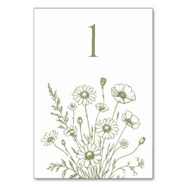 Kort för Wildblommelegance-Bröllop Bord