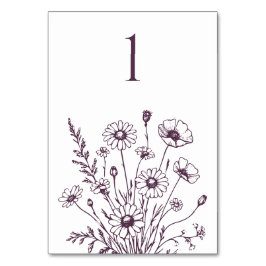 Kort för Wildblommelegance-Bröllop Bord