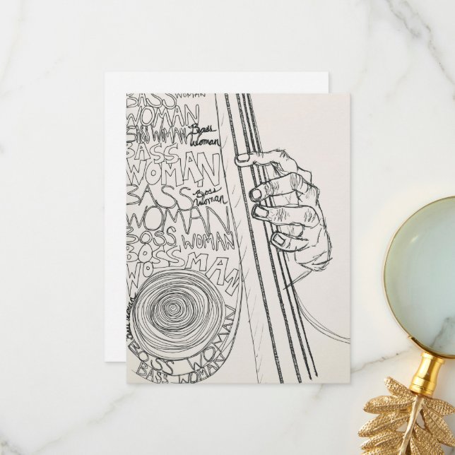 Kort för Woman Bass Player (Fram/Back In Situ)