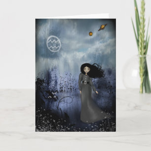 Kort för Zodiacflickahälsning - Aquarius