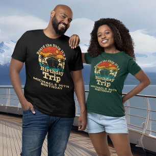 Kort Frakten Retro Birthday Cruise T Shirt