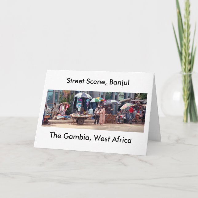 Kort "gataplats, Banjul, Gambia, västra afrika ", (Framsida)