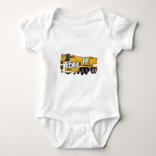 Kort Gult Tecknad Crane T-shirt