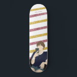 Kort Hair Glitter Guld och Rosa Mini Skateboard Bräda 18,5 Cm<br><div class="desc">En söt,  platt illustration av kort-ledd flicka i rosa och guld glitter i rand. Anpassa det med ditt namn.</div>