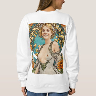 Kort Hairblonde V1n2 Mucha Stil Art T Shirt