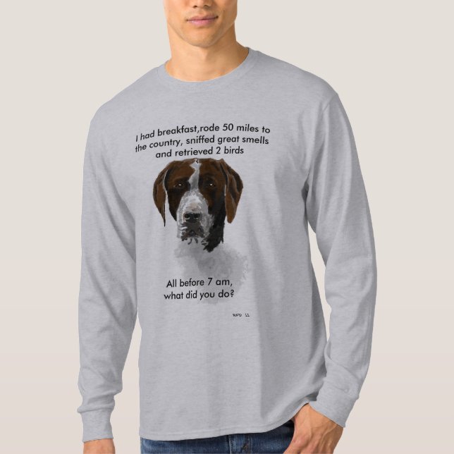 Kort haired pekare för tysk, retrieverutmaning tee (Framsida)