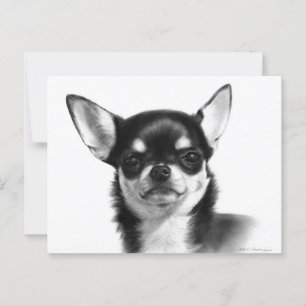 Kort-Halls Chihuahua Hand målade teckningar Vykort
