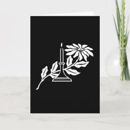 Kort - Hälsning - Grafik med ljus och blomma