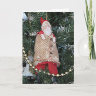 Kort - Hälsning - Santa Träd Ornament