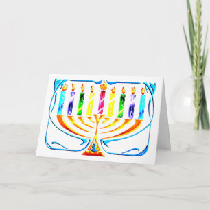Kort: Hanukkah Menorah - Chanukah Menorah Helgkort