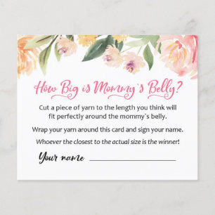 KORT Hur stor är Mamas mage? Baby Shower Lek